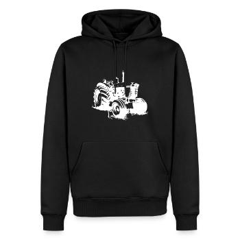 Tracteur Farmer Symbole Farmer - Sweat à capuche Premium bio Homme - noir - Devant - Nico (187cm)