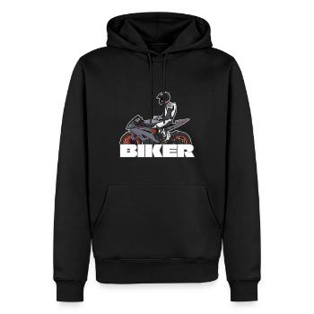 Motorcycle Lifestyle / Motorcycle / Motorcycles biker - Men’s Premium Organic Hoodie - black - Front - Nico (187cm)