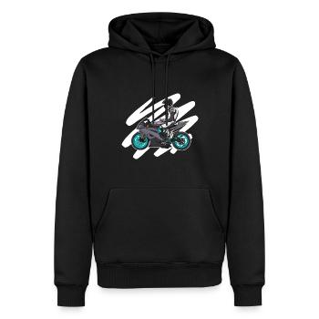Supermoto / Supermotard / Supermoto Wheelie Biker - Sweat à capuche Premium bio Homme - noir - Devant - Nico (187cm)