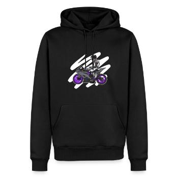 Superbike / Supermotard / Supermoto Wheelie Biker - Sweat à capuche Premium bio Homme - noir - Devant - Nico (187cm)