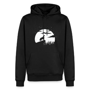 English Setter und Mountain - Männer Premium Bio Hoodie - Schwarz - Vorne - Nico (187cm)