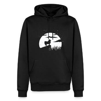 Finnischer Lapphund und Berghund - Männer Premium Bio Hoodie - Schwarz - Vorne - Nico (187cm)