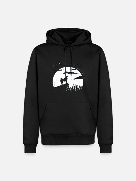 Finnish Spitz and Mountain - Men’s Premium Organic Hoodie - black