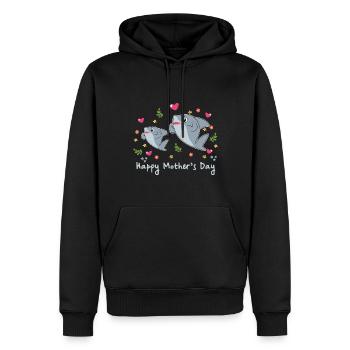 Animal Mom Shark pour la fête des mères - Sweat à capuche Premium bio Homme - noir - Devant - Nico (187cm)