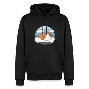 Niedliches Schlafendes Meerschweinchen - Männer Premium Bio Hoodie - Schwarz - Vorne - Nico (187cm)