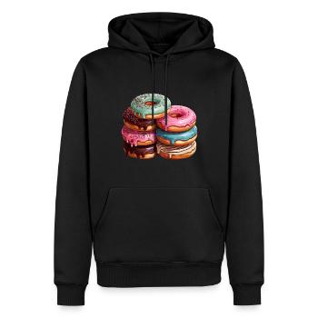 Donut für einen Donut-Liebhaber - Männer Premium Bio Hoodie - Schwarz - Vorne - Nico (187cm)