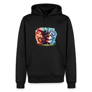 Fantasiewesen Drache Meerschweinchen Einhorn - Männer Premium Bio Hoodie - Schwarz - Vorne - Nico (187cm)