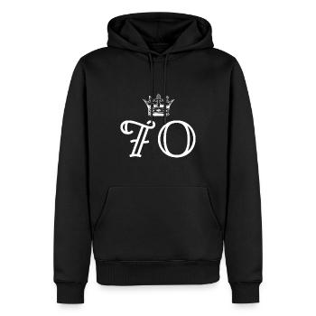 70 Number crown - Men’s Premium Organic Hoodie - black - Front - Nico (187cm)