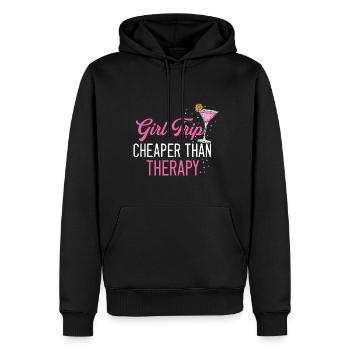 Girls' trip Cheaper than a therapy Sommerurla - Men’s Premium Organic Hoodie - black - Front - Nico (187cm)