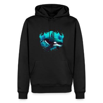 Orca Ozean Wal für einen Orca-Liebhaber und - Männer Premium Bio Hoodie - Schwarz - Vorne - Nico (187cm)