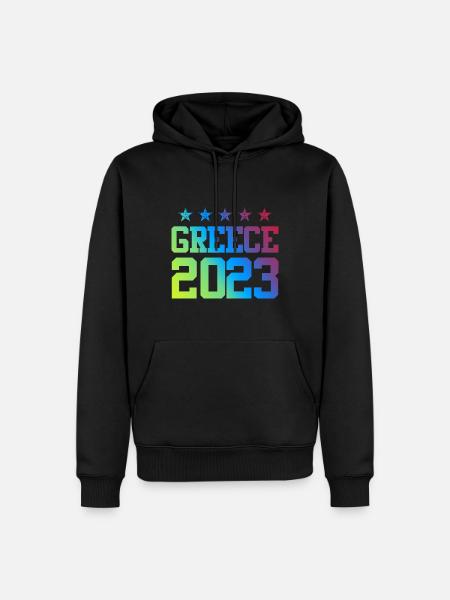 Grèce 2023 - Sweat à capuche Premium bio Homme - noir