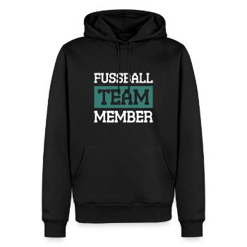 Fussball Team - Männer Premium Bio Hoodie - Schwarz - Vorne - Nico (187cm)