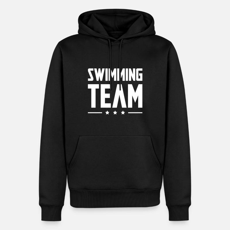 Équipe de natation - Sweat à capuche Premium bio Homme - noir