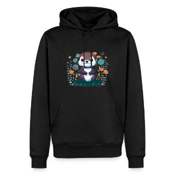 Fleurs de loutre bébé – Loutre - Männer Premium Bio Hoodie - Schwarz - Vorne - Nico (187cm)