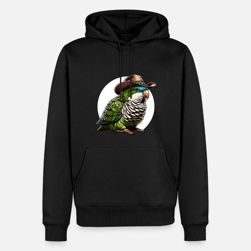 Perroquet Quaker Moine Perruche - Sweat à capuche Premium bio Homme - noir