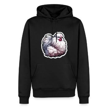 Silkie Chicken Fluffy Chicken Silkies - Men’s Premium Organic Hoodie - black - Front - Nico (187cm)