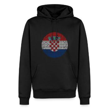Croatie Drapeau Adriatique Zagreb Drapeau croate - Sweat à capuche Premium bio Homme - noir - Devant - Nico (187cm)