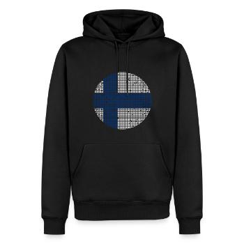 Finnland Flagge Suomi Finnische Fahne Used Look - Männer Premium Bio Hoodie - Schwarz - Vorne - Nico (187cm)