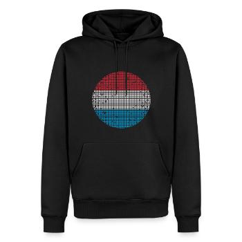 Drapeau luxembourgeois Drapeau luxembourgeois Accueil - Sweat à capuche Premium bio Homme - noir - Devant - Nico (187cm)