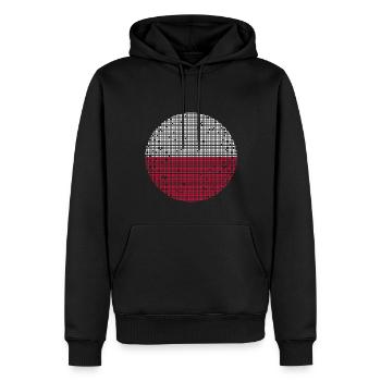 Drapeau de Pologne utilisé Look Polska Drapeau polonais - Sweat à capuche Premium bio Homme - noir - Devant - Nico (187cm)
