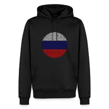 Drapeau de russie Vintage Drapeau russe d’occasion Look - Sweat à capuche Premium bio Homme - noir - Devant - Nico (187cm)