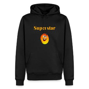 Mangue Superstar été orange fruit soleil humour - Sweat à capuche Premium bio Homme - noir - Devant - Nico (187cm)
