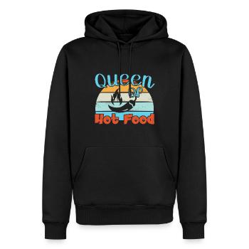 Queen of Hot Food / Spicy Food - Men’s Premium Organic Hoodie - black - Front - Nico (187cm)