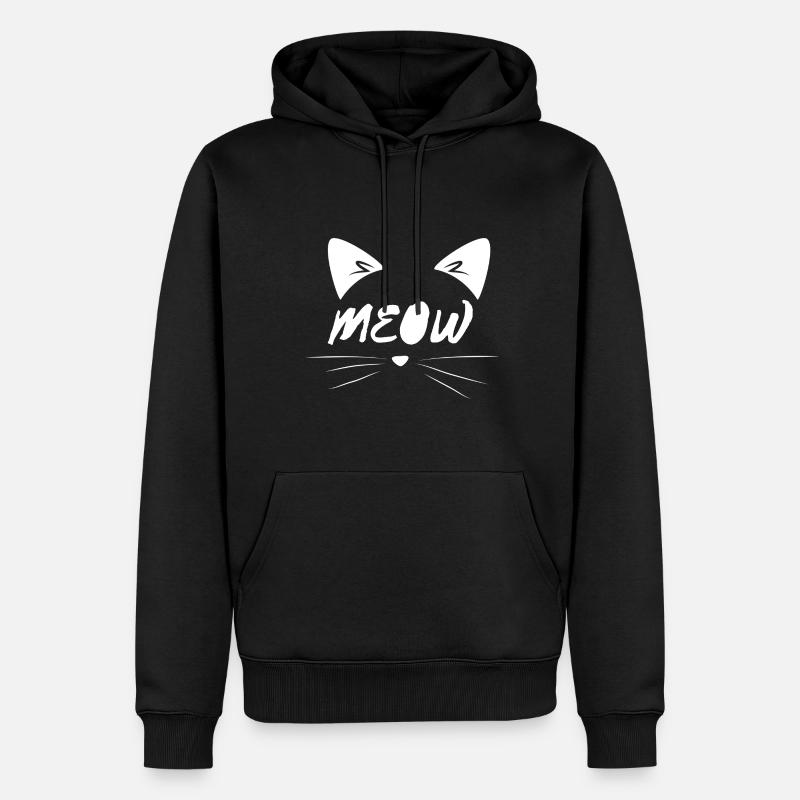 Visage de chat - Sweat à capuche Premium bio Homme - noir