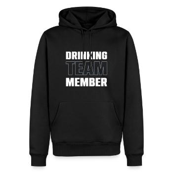 Équipe de consommation d’alcool - Sweat à capuche Premium bio Homme - noir - Devant - Nico (187cm)