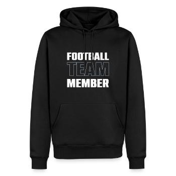 Équipe de football - Sweat à capuche Premium bio Homme - noir - Devant - Nico (187cm)