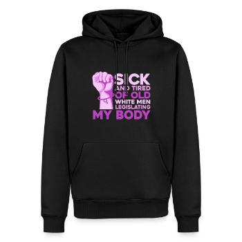 Égalité des sexes Égalité des sexes - Sweat à capuche Premium bio Homme - noir - Devant - Nico (187cm)