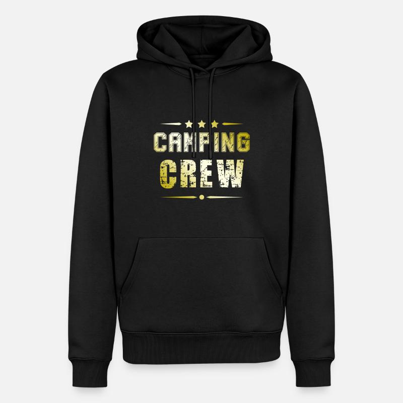 Camping Crew - Männer Premium Bio Hoodie - Schwarz