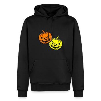 Halloween Visage de citrouille effrayant - Sweat à capuche Premium bio Homme - noir - Devant - Nico (187cm)