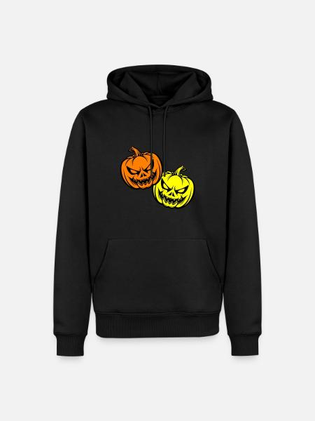 Halloween Creepy Pumpkin Face - Men’s Premium Organic Hoodie - black