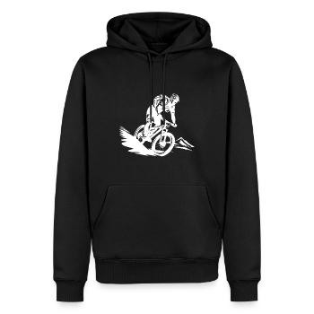 Vélo de montagne Sports Vélo de montagne - Sweat à capuche Premium bio Homme - noir - Devant - Nico (187cm)