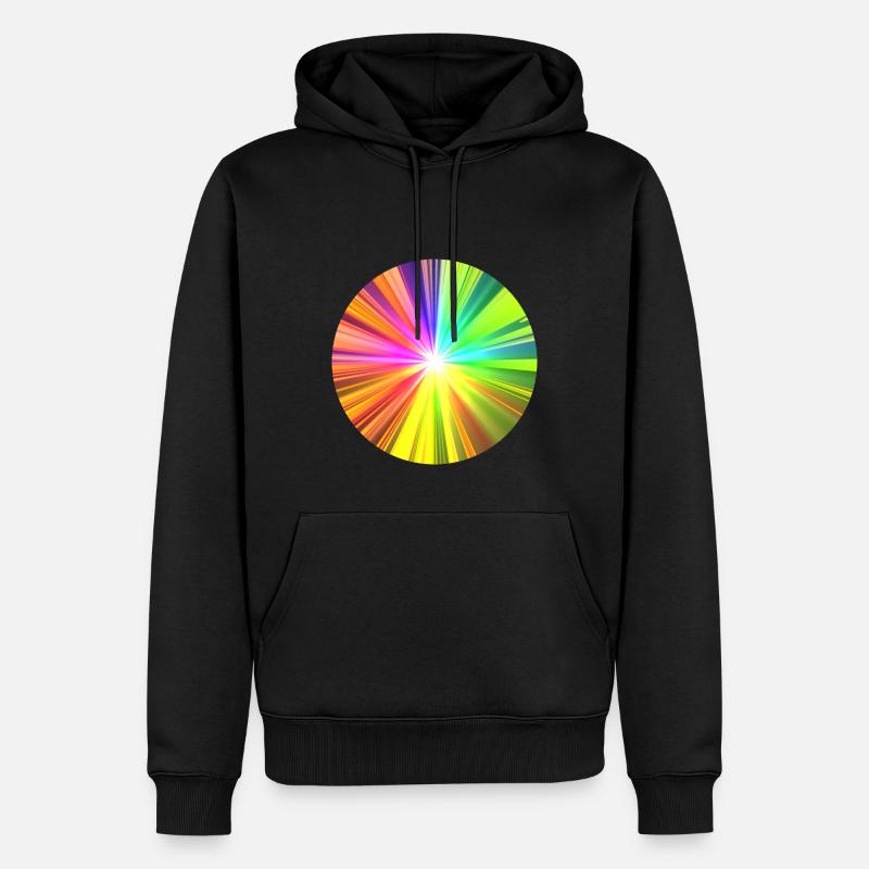 mandala arc-en-ciel - Sweat à capuche Premium bio Homme - noir