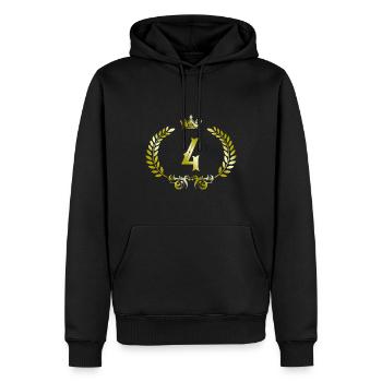 Couronne à 4 chiffres - Sweat à capuche Premium bio Homme - noir - Devant - Nico (187cm)