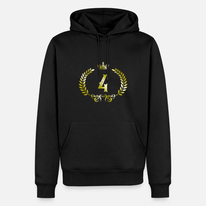 Couronne à 4 chiffres - Sweat à capuche Premium bio Homme - noir
