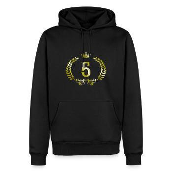 Couronne à 5 chiffres - Sweat à capuche Premium bio Homme - noir - Devant - Nico (187cm)