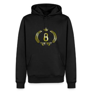8 Couronne de chiffres - Sweat à capuche Premium bio Homme - noir - Devant - Nico (187cm)