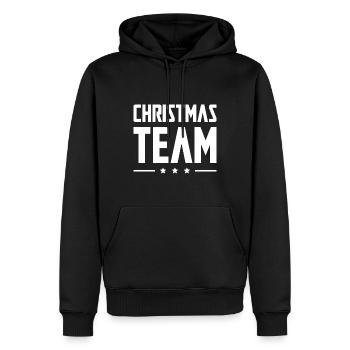 Équipe de Noël - Sweat à capuche Premium bio Homme - noir - Devant - Nico (187cm)