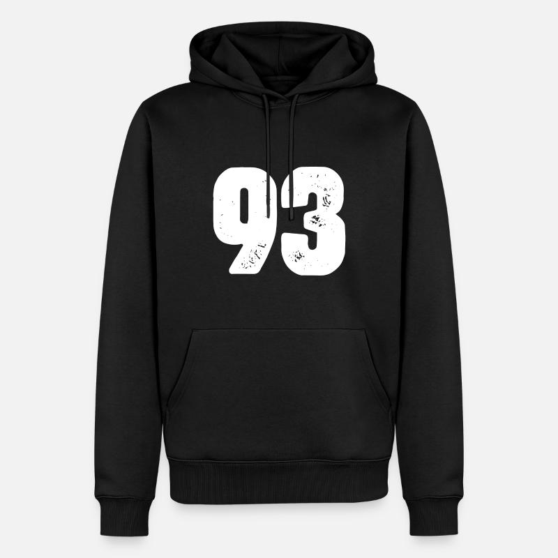 93 Maillot numéro - Sweat à capuche Premium bio Homme - noir