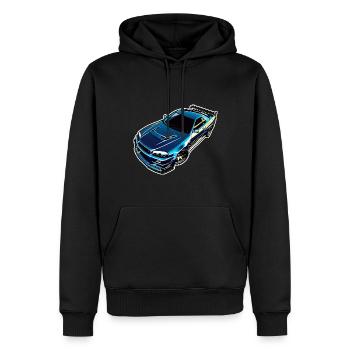 Jdm / Tuning / Turbolader / Felgen / Chiptuning - Männer Premium Bio Hoodie - Schwarz - Vorne - Nico (187cm)