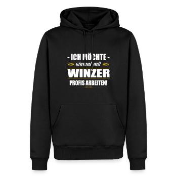 Einmal Mit Winzer Profis Arbeiten Weinanbau - Männer Premium Bio Hoodie - Schwarz - Vorne - Nico (187cm)