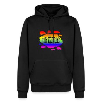 AfD stoppen gegen rechts Demokratie Vielfalt links - Männer Premium Bio Hoodie - Schwarz - Vorne - Nico (187cm)