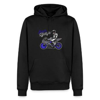 Moto Lifestyle / Moto / Moto motard - Sweat à capuche Premium bio Homme - noir - Devant - Nico (187cm)