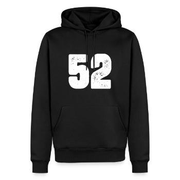 52 Maillot numéro - Sweat à capuche Premium bio Homme - noir - Devant - Nico (187cm)