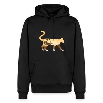 Serval cat - Men’s Premium Organic Hoodie - black - Front - Nico (187cm)