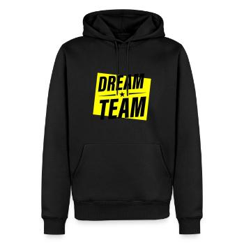 Dream Team - Men’s Premium Organic Hoodie - black - Front - Nico (187cm)