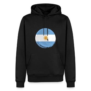 Argentine Drapeau Amérique du Sud Drapeau argentin - Sweat à capuche Premium bio Homme - noir - Devant - Nico (187cm)